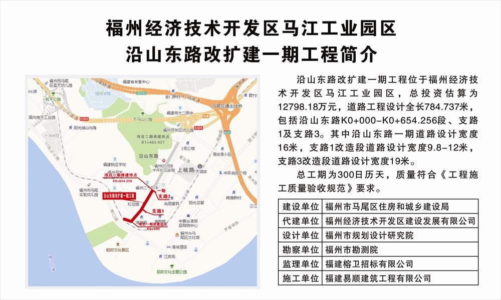 福州經濟技術開發區馬江工業園區沿山東路改擴建一期工程開工儀式